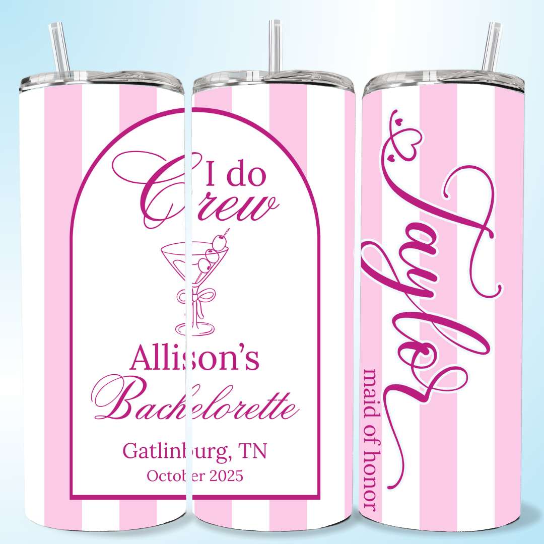 Bachelorette Striped Tumbler